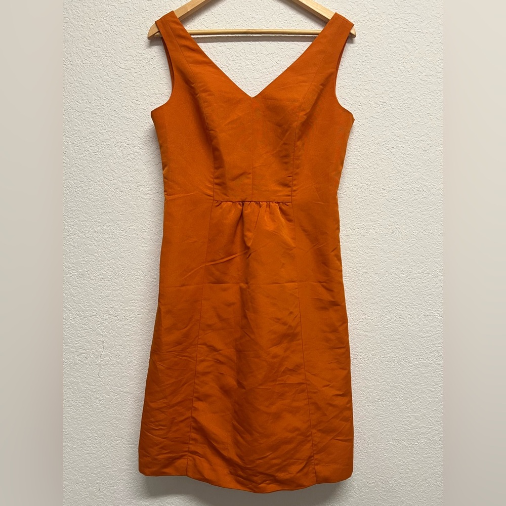 *Vintage Orange Taffeta Cocktail Dress Size 10 Like New